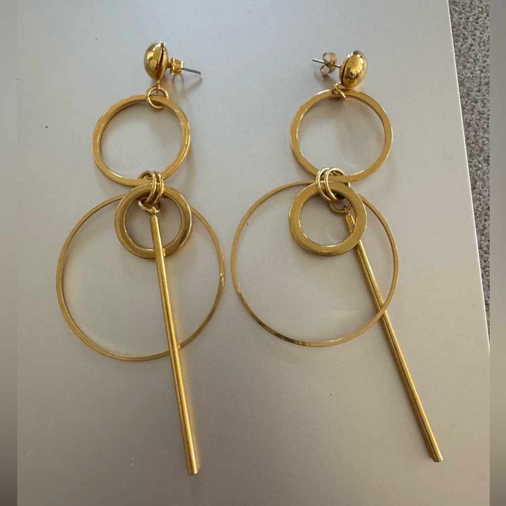 LARUICCI Multi circle drop hoop earrings